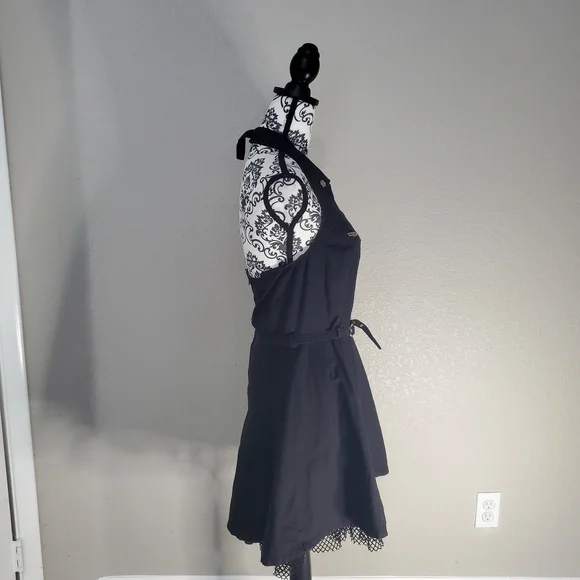 Royal Bones Black Halter Dress with Lace Detail - Picture 2 of 3